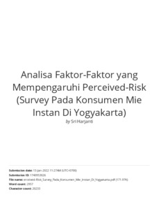 Hasil Cek Plagiasi Analisa Faktor Faktor Yang Mempengaruhi Perceived